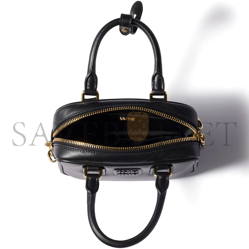 MIU MIU ARCADIE LEATHER HANDBAG 5BB123 (19*13*6cm)